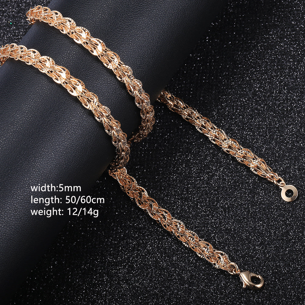 5mm Rose Gold Color Necklace Link Chain 20/24inch