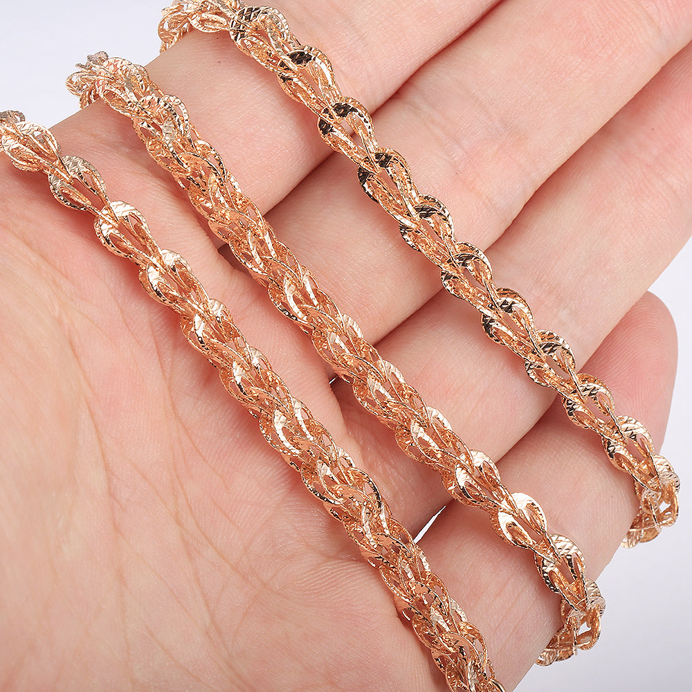 5mm Rose Gold Color Necklace Link Chain 20/24inch – Trendsmax
