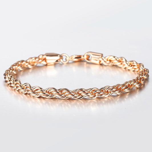 5mm 585 Rose Gold Rope Chain Bracelet