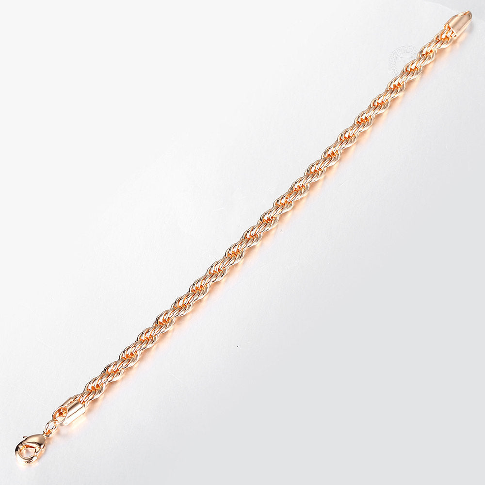 5mm 585 Rose Gold Rope Chain Bracelet
