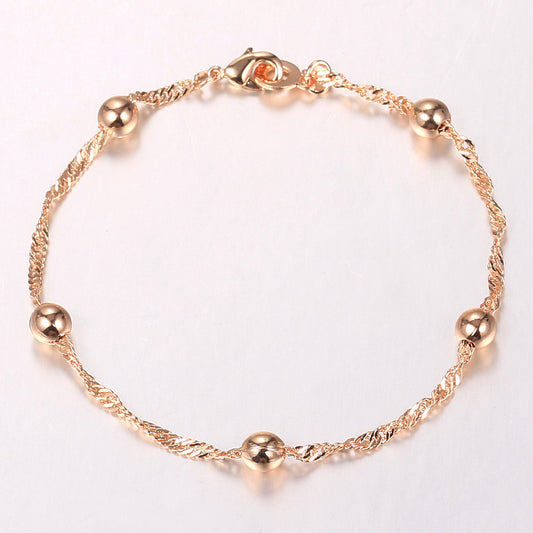 2mm Gold Bead Chain Bracelet 8inch