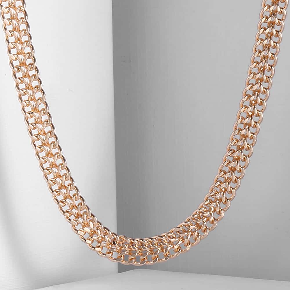 7.5mm Rose Gold Double Cuban Chain Necklace 20/24inch