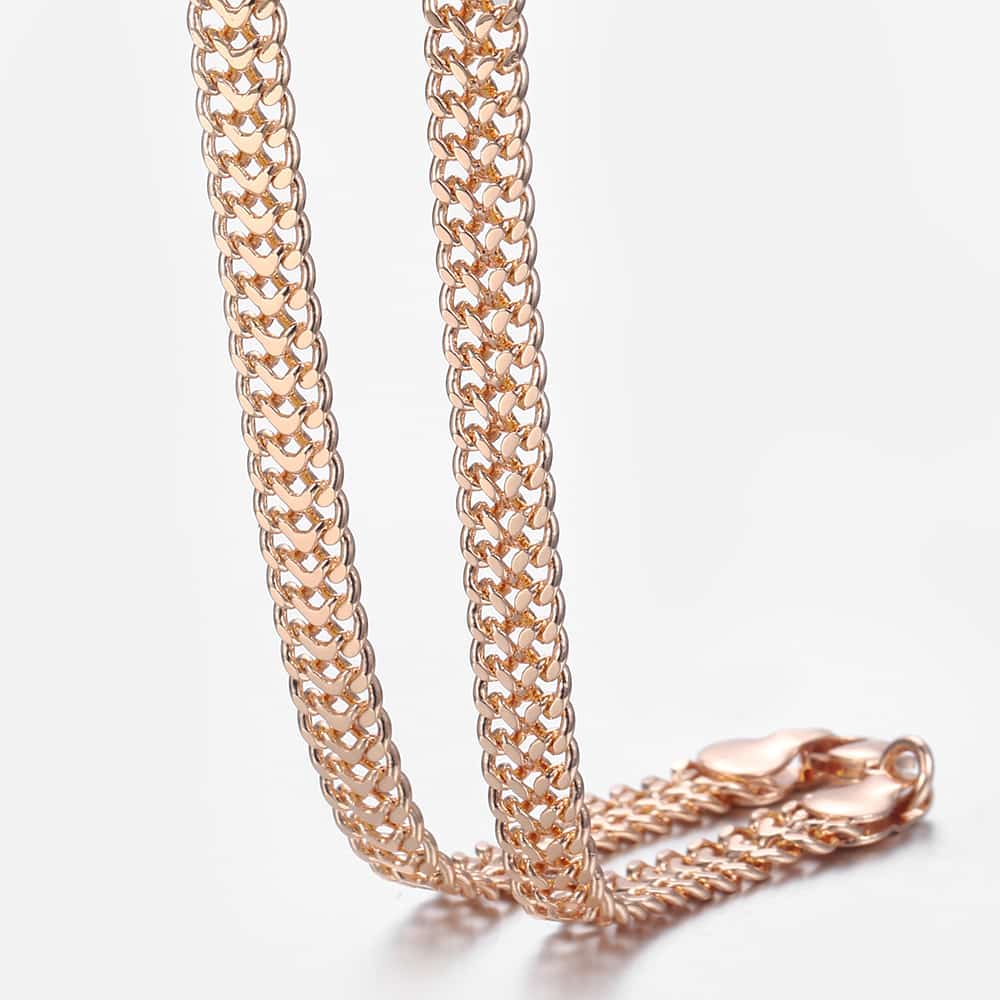 7.5mm Rose Gold Double Cuban Chain Necklace 20/24inch