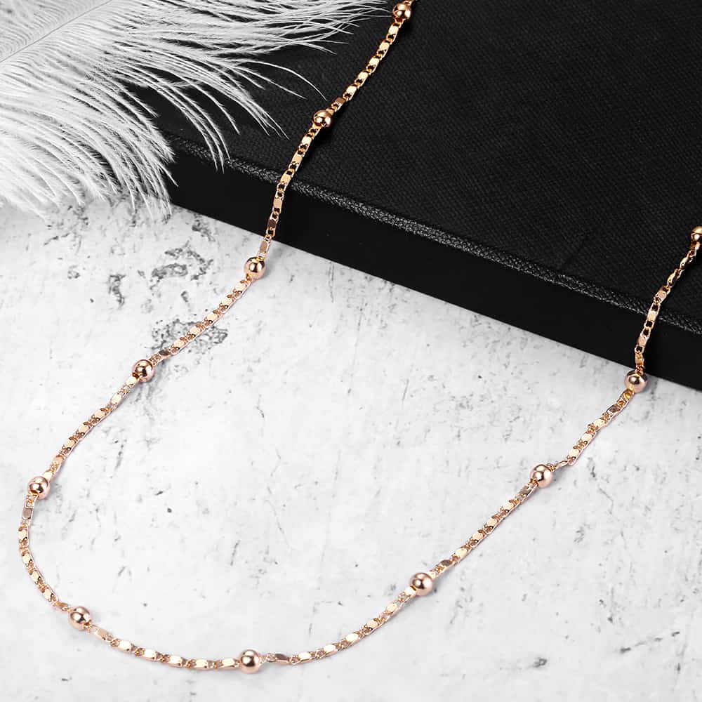 2mm Rose Gold Satellite Marina Chain Necklace 20/24inch