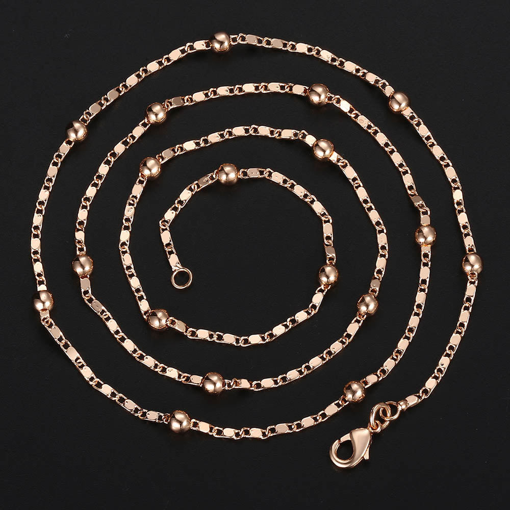 2mm Rose Gold Satellite Marina Chain Necklace 20/24inch