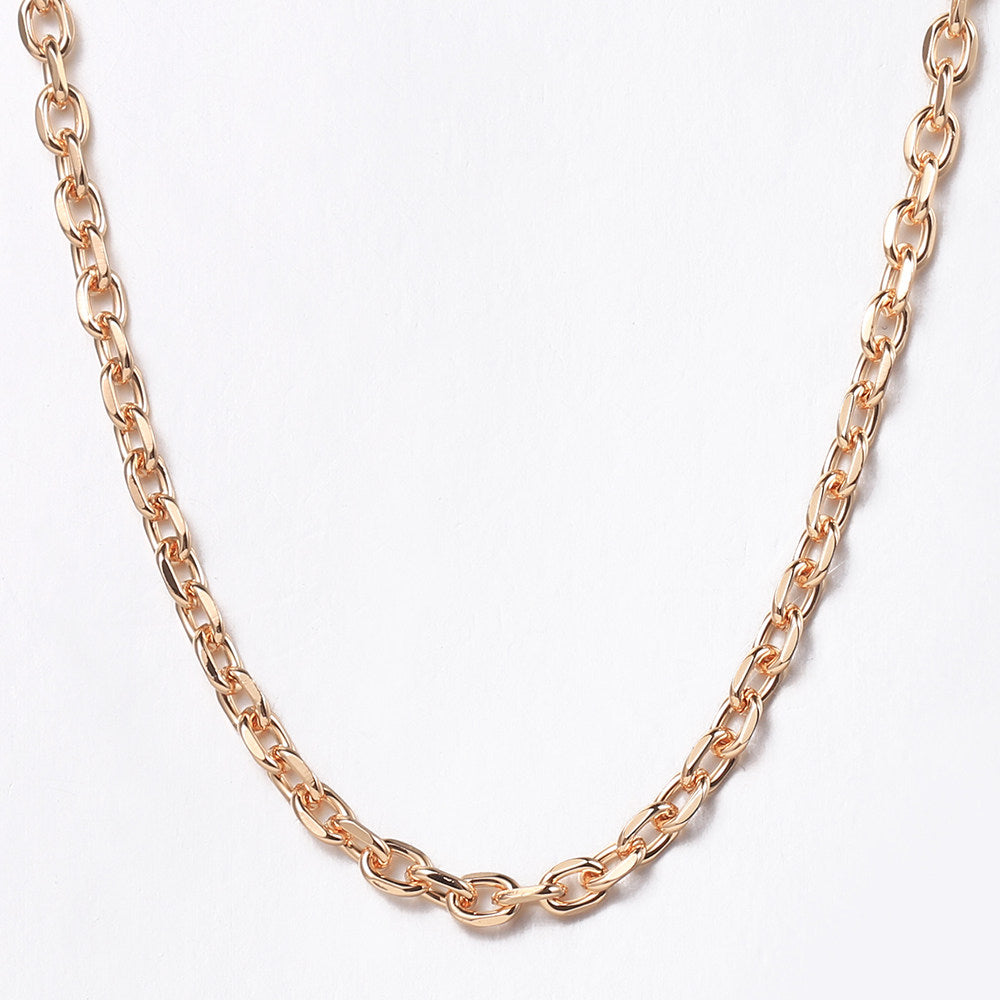5mm Rose Gold Cable Chain Necklace 20/24inch