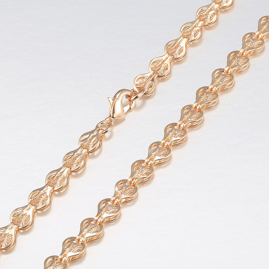 6mm 585 Rose Gold Color Necklace Seashell Shape Chain