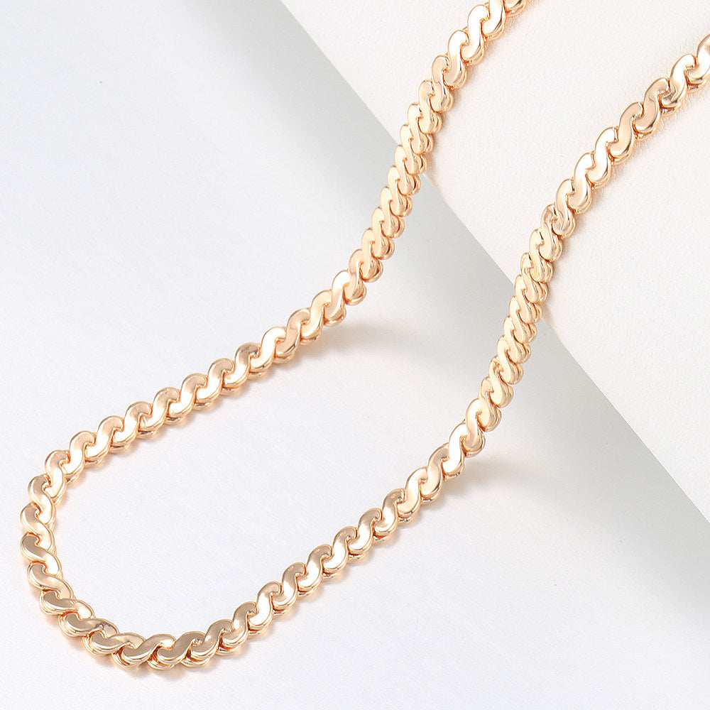 4mm Rose Gold Color Necklace Herringbone Link Chain