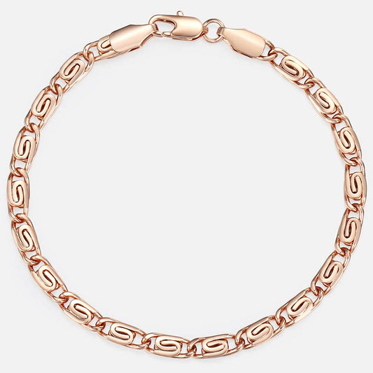 5mm Rose Gold Snail Chain Bracelet 7-9inch