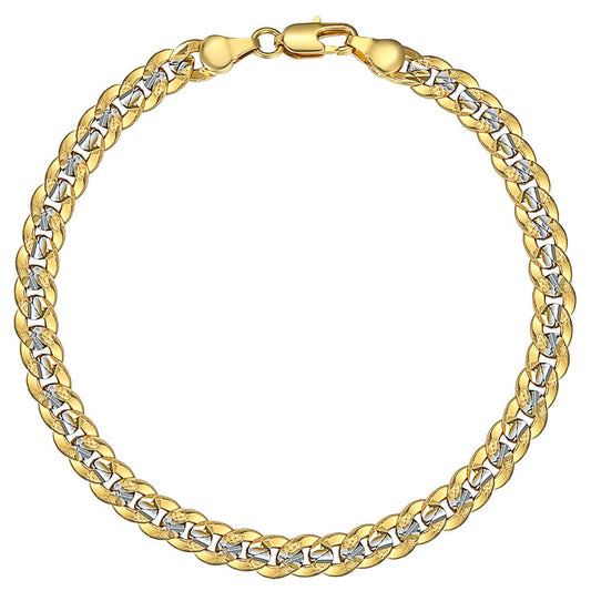 6mm Silver Gold Cuban Chain Bracelet 7-10inch