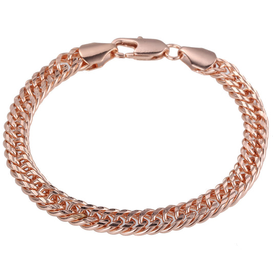7mm Rose Gold Cuban Chain Bracelet 7-10inch