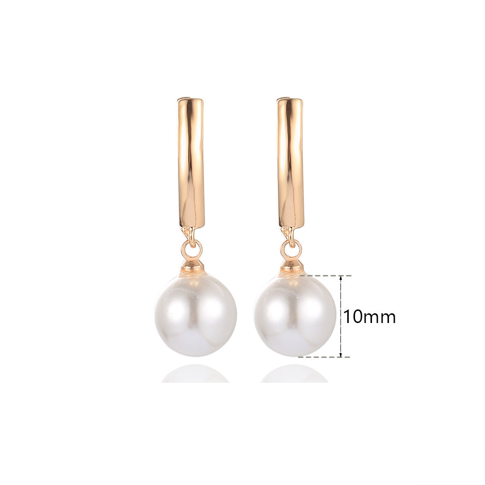 White Pearl Earrings 585 Rose Gold Drop Earrings