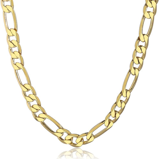 6mm Figaro Chain Necklace 18-24inch