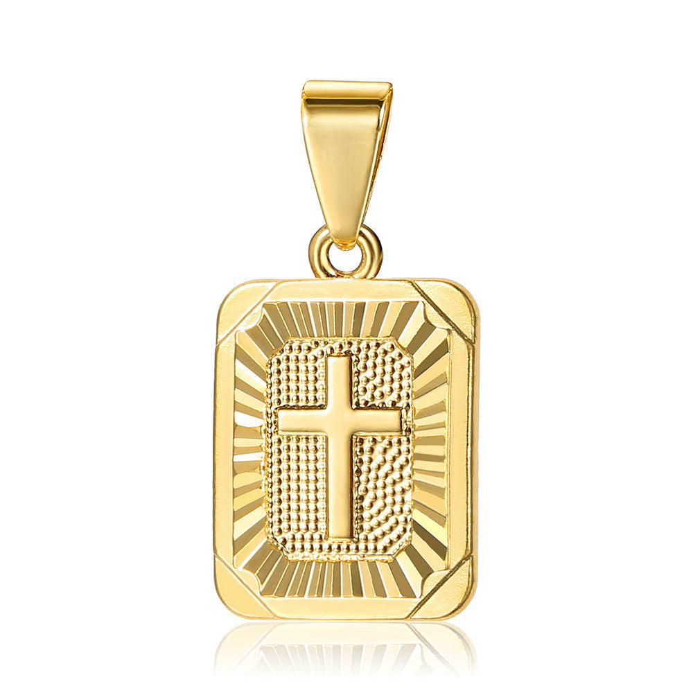 Gold Cross Card Pendant Necklace 18-30inch