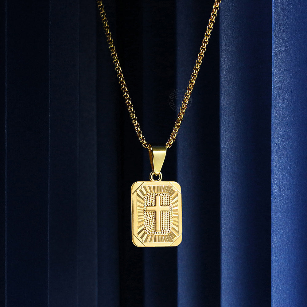 Gold Cross Card Pendant Necklace 18-30inch