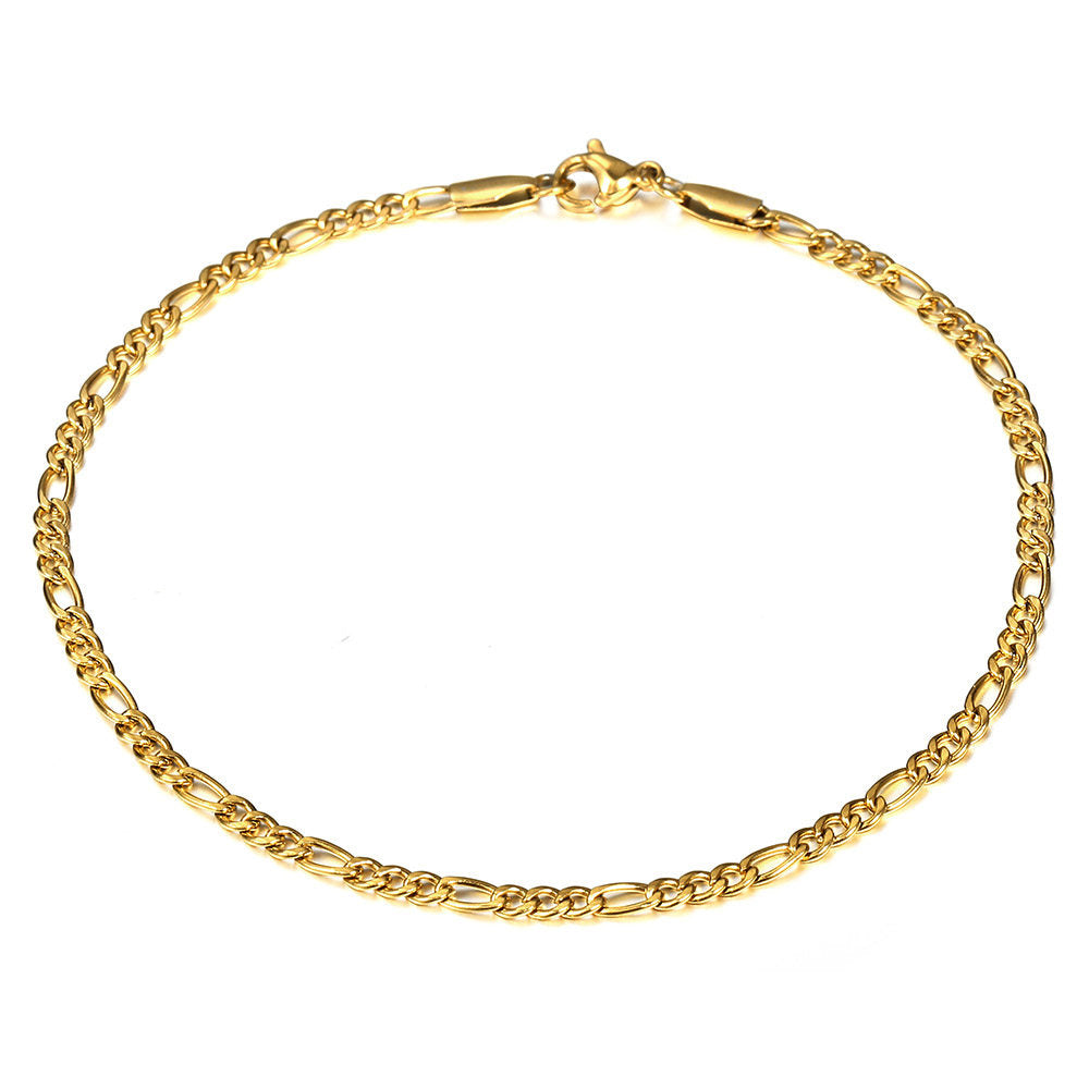 3mm Gold Figaro Chain Anklet 10inch