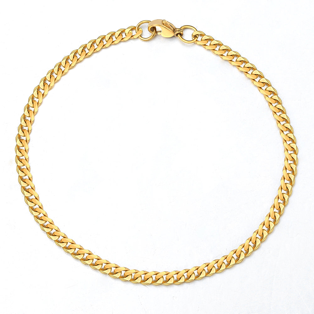 3mm Cuban Chain Bracelet 7-11inch