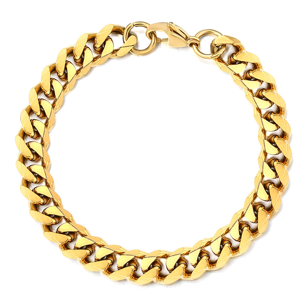 9mm Cuban Chain Bracelet 7-11inch