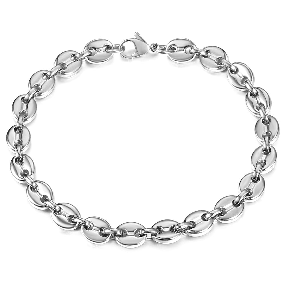 7/9/11mm Coffee Beans Chain Bracelet 7-9inch
