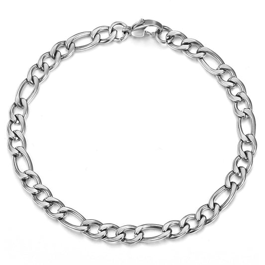 5mm Silver Figaro Chain  Bracelet Anklet 8/9inch