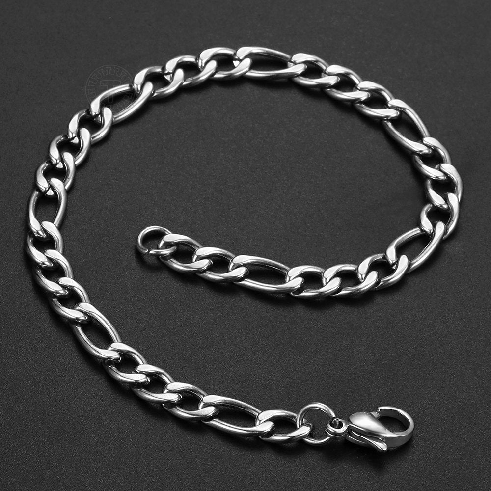 5mm Silver Figaro Chain  Bracelet Anklet 8/9inch