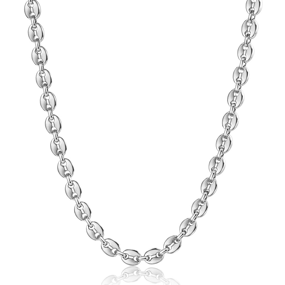7mm Coffee Beans Chain Necklace 18-24inch