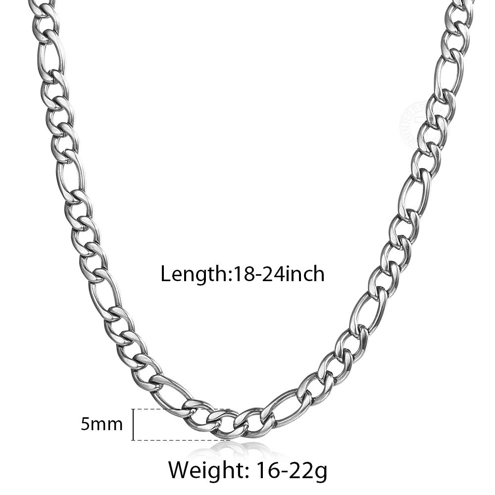 5mm Figaro Chain Necklace 18-24inch