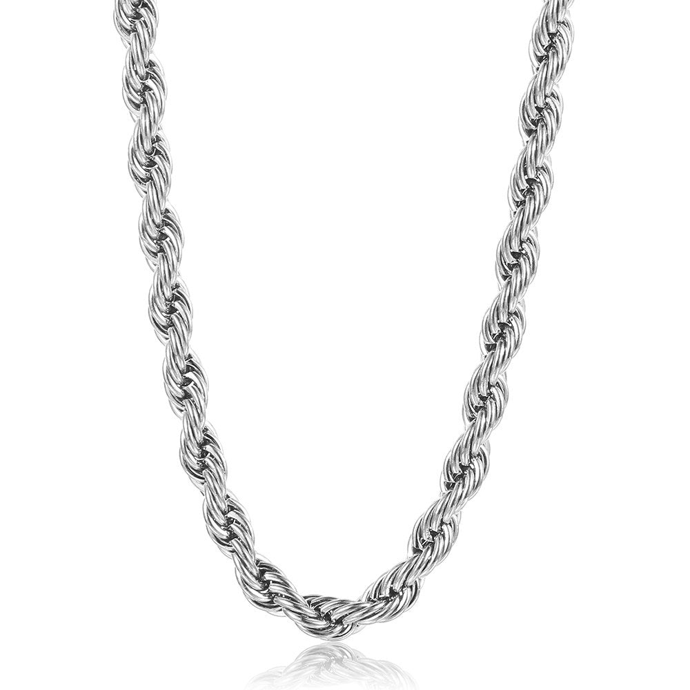 5mm Gold Silver Rope Chain Necklace 18-24inch