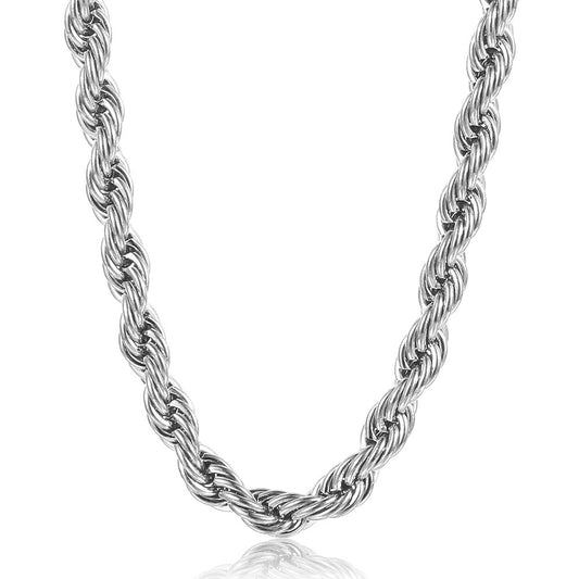 7mm Gold Silver Rope Chain Necklace 18-24inch