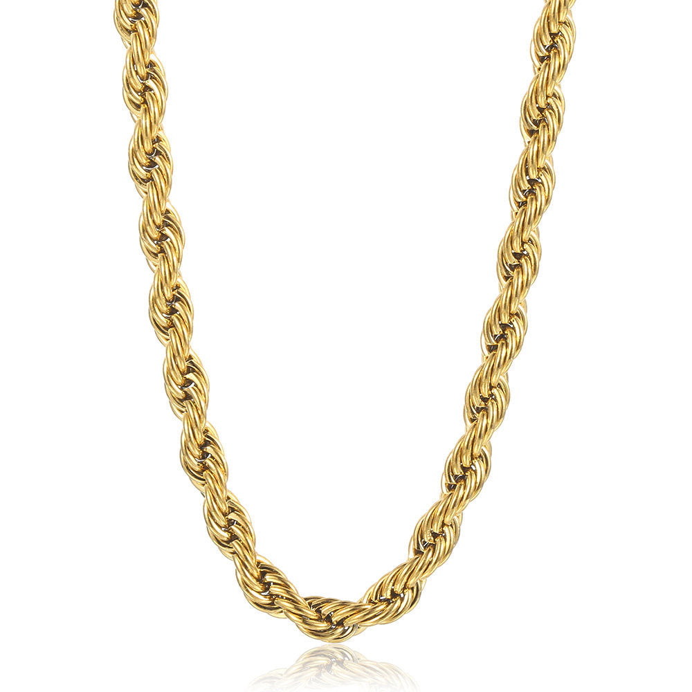 5mm Gold Silver Rope Chain Necklace 18-24inch