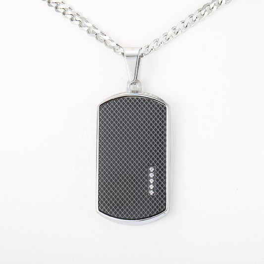 3mm Mens Dog Tag Pendant Necklace 18-24inch