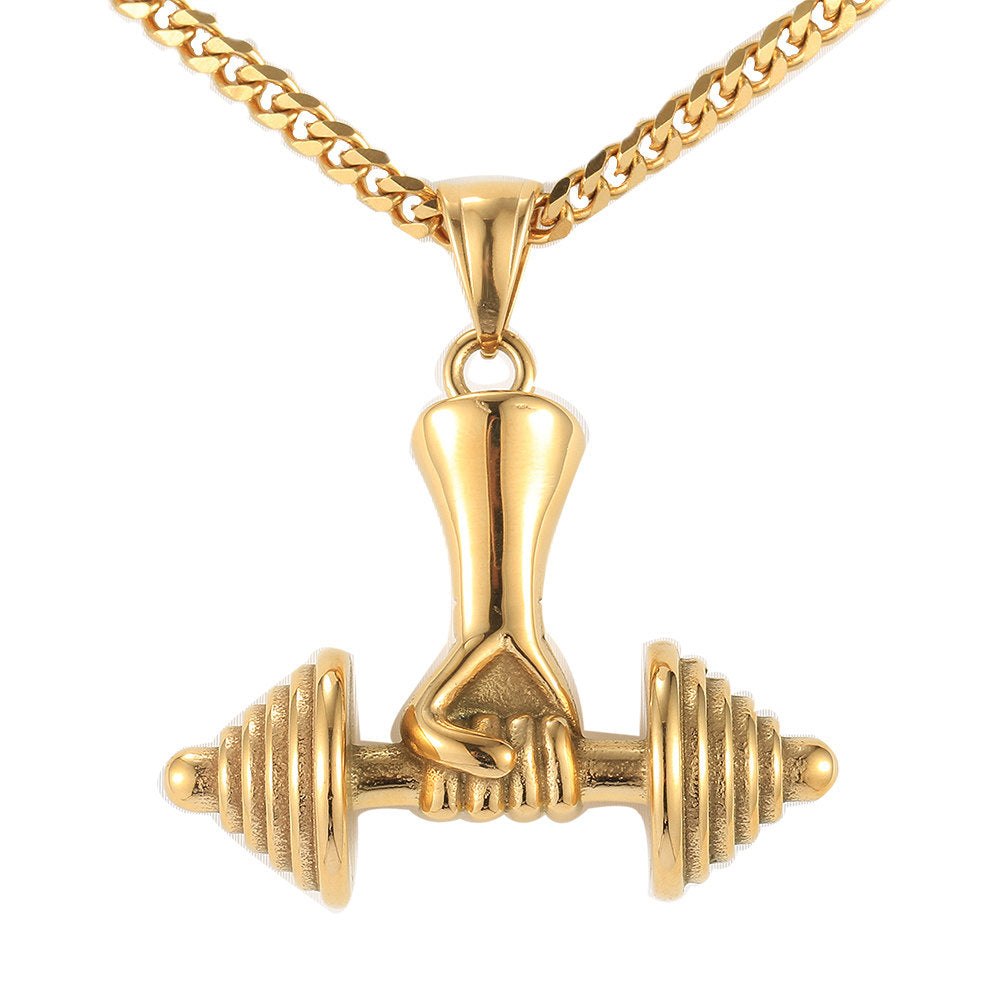 3mm Dumbbell Pendant Necklace 18-24inch