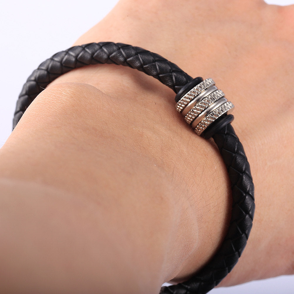 6mm Man-made Leather Bracelet Braided Rope Chain 7-10inch