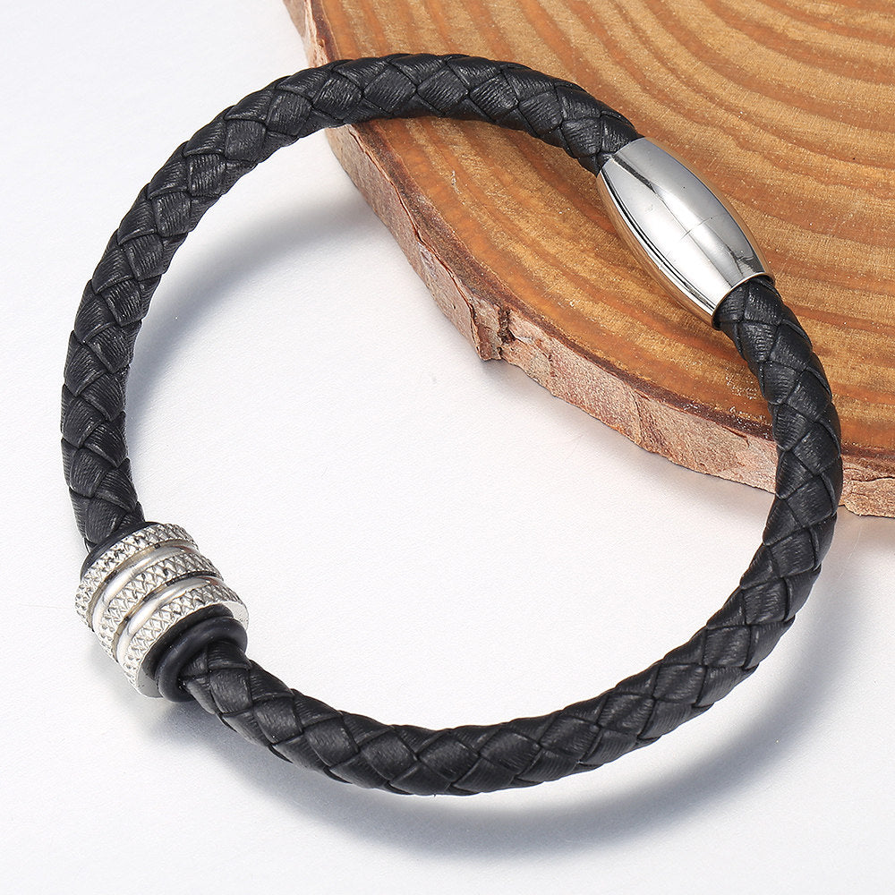 6mm Man-made Leather Bracelet Braided Rope Chain 7-10inch
