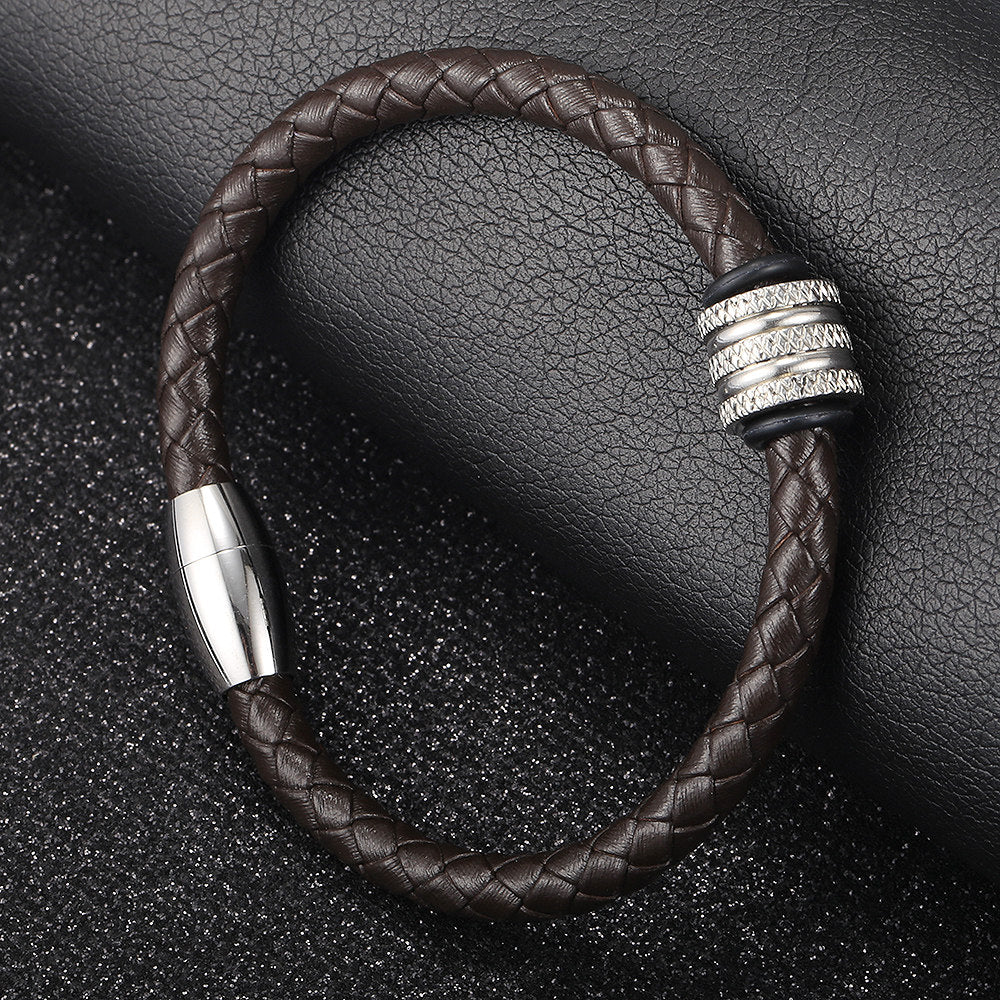 6mm Man-made Leather Bracelet Braided Rope Chain 7-10inch