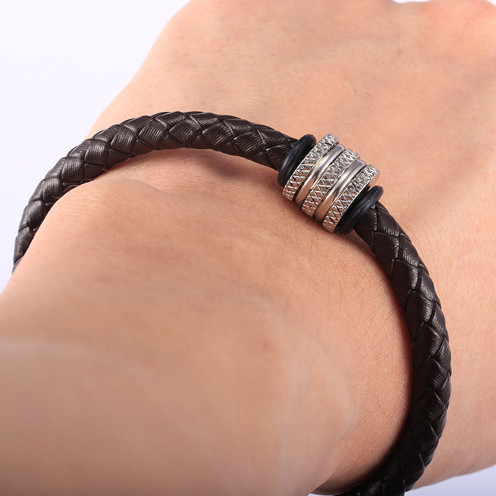 6mm Man-made Leather Bracelet Braided Rope Chain 7-10inch