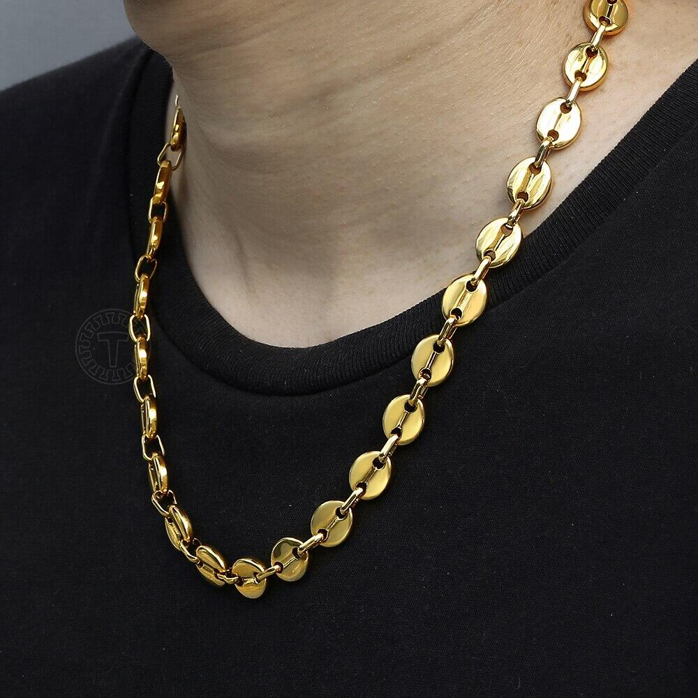 7mm Coffee Beans Chain Necklace 18-24inch