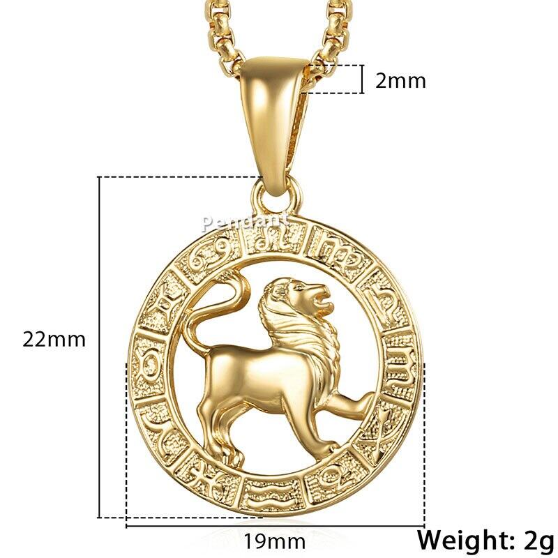 Gold Plated Zodiac Pendant Necklace Box Chain 22inch